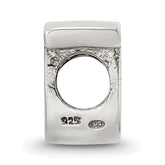 Sterling Silver 925 Script T Bead with Polished Finish
